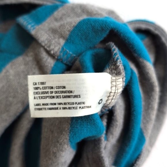 babyGap blue & gray striped cotton zipper jumpsuit 6-12 months baby boy - Picture 5 of 7